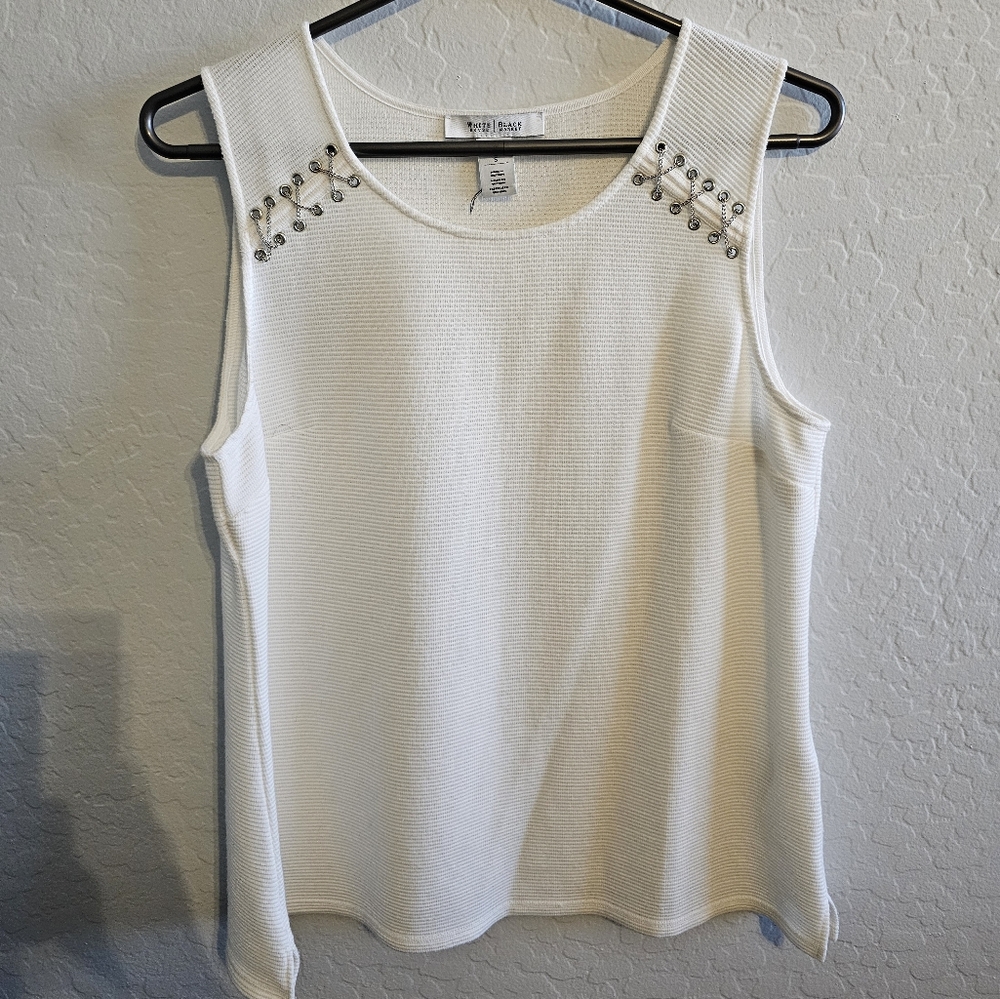 White House Black Market sleeveless white top